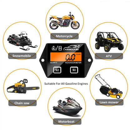 El más nuevo tacómetro Digital LCD para Motor, medidor de horas, tacómetro, pantalla inductiva para motocicleta, Motor de carrera, coche marino, barco