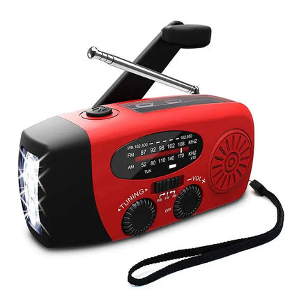 Radio de carga Solar ABS carga Solar Radio AM/FM Radio de manivela Solar luz LED de desastre Radio de luz de emergencia para Radio
