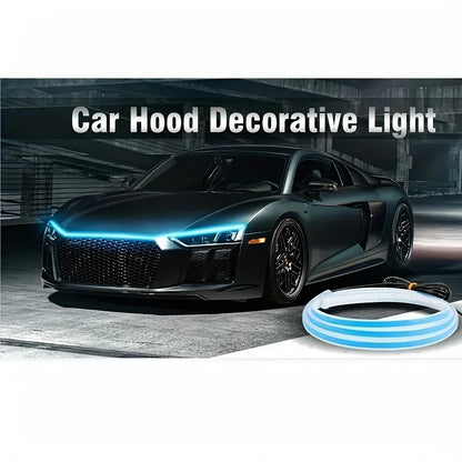 Luz LED de conducción diurna para arranque de capó de coche, luces decorativas para puerta, DRL, guía para capó de motor, lámpara ambiental decorativa de 12V
