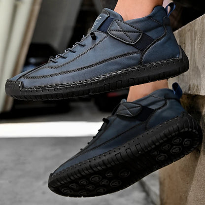 Zapatos de cuero hechos a mano para hombre, mocasines informales sin cordones, zapatos de cuero transpirables, zapatos planos para hombre, mocasines de moda, zapatos de herramientas de talla grande