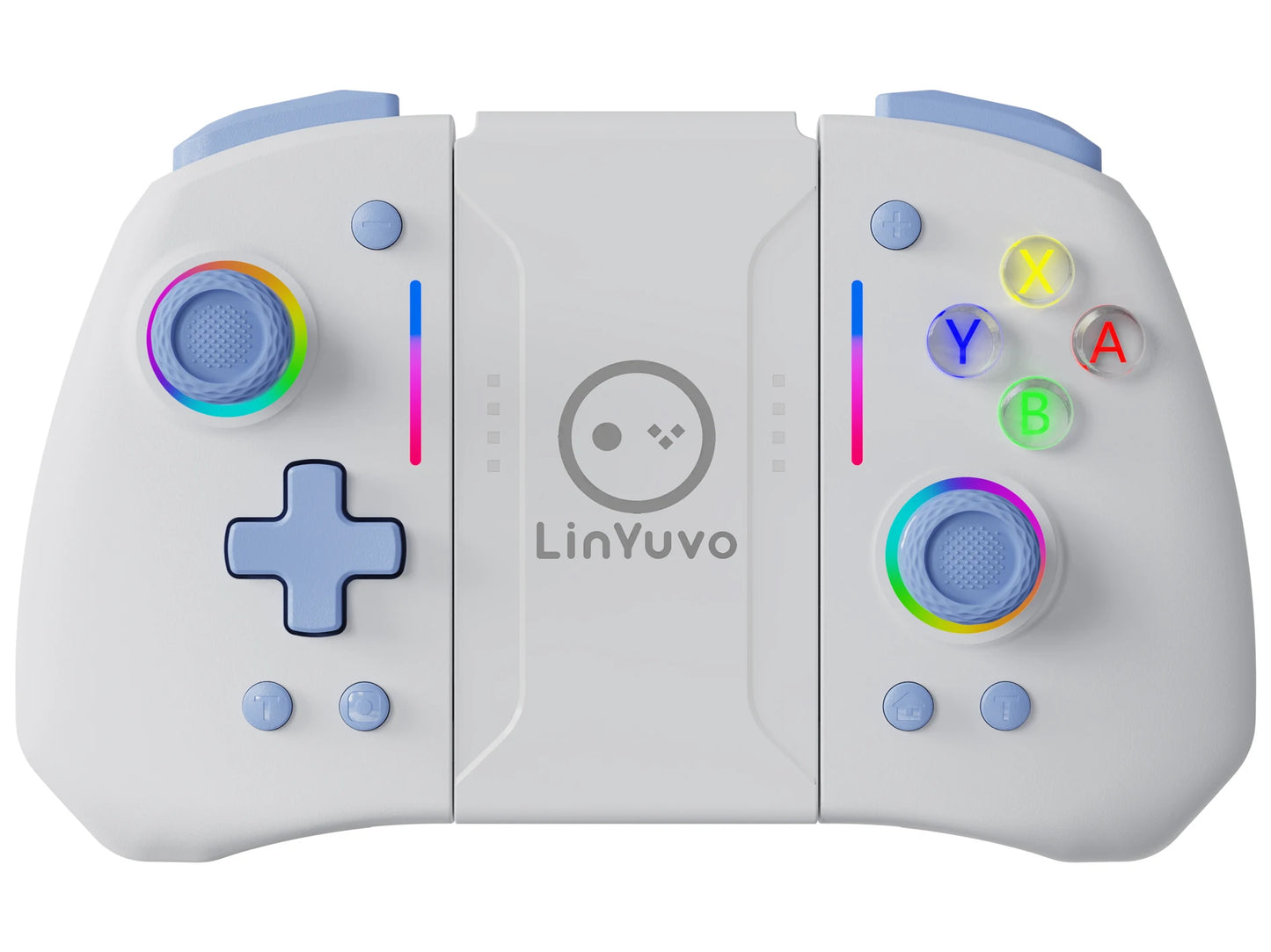 LinYuvo KS42 Joy-pad inalámbrico con luz de meteoros con luces RGB de 8 colores para interruptor/Lite/OLED, con programable, Turbo y vibración