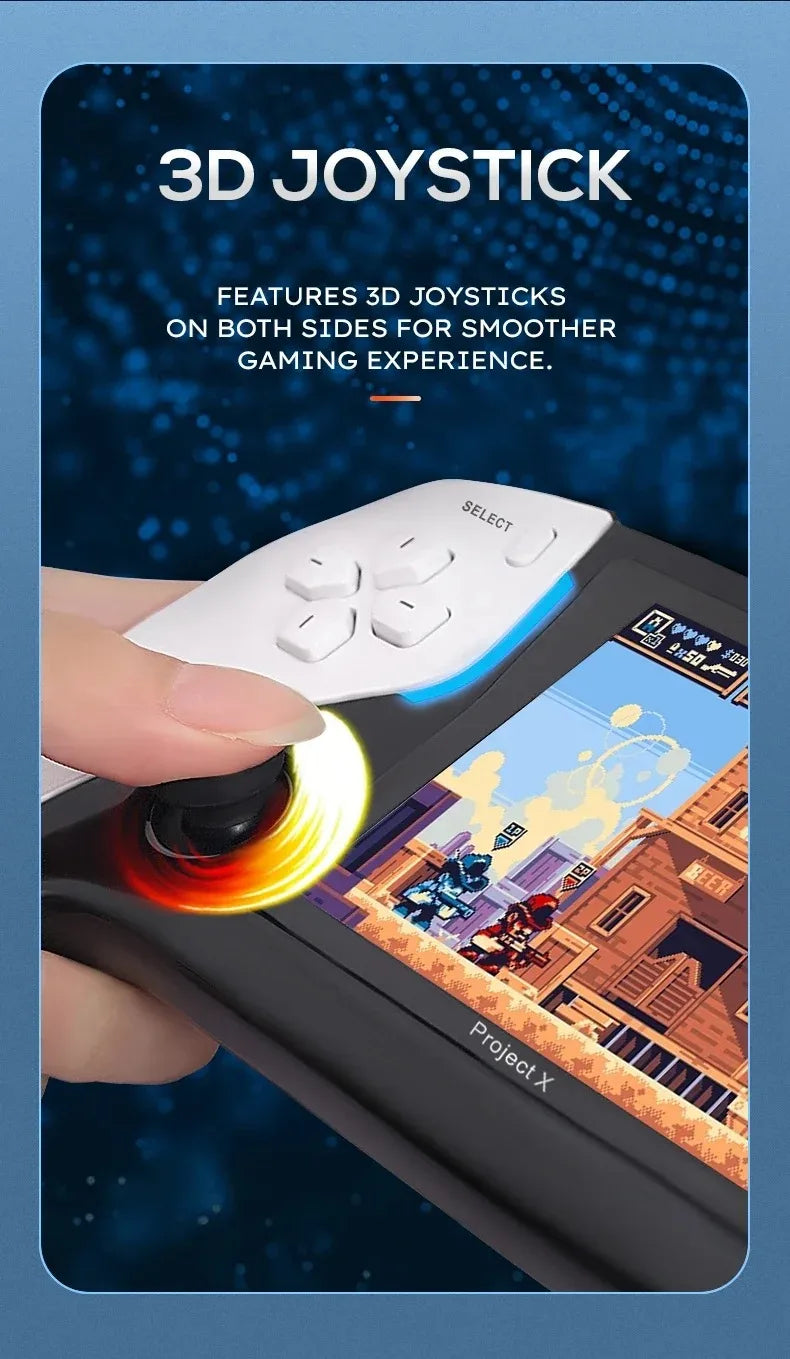 Consola de videojuegos portátil Project X de bolsillo Pantalla IPS de 4,3 pulgadas compatible con PS1 Retro Gaming Altavoz dual Estéreo
