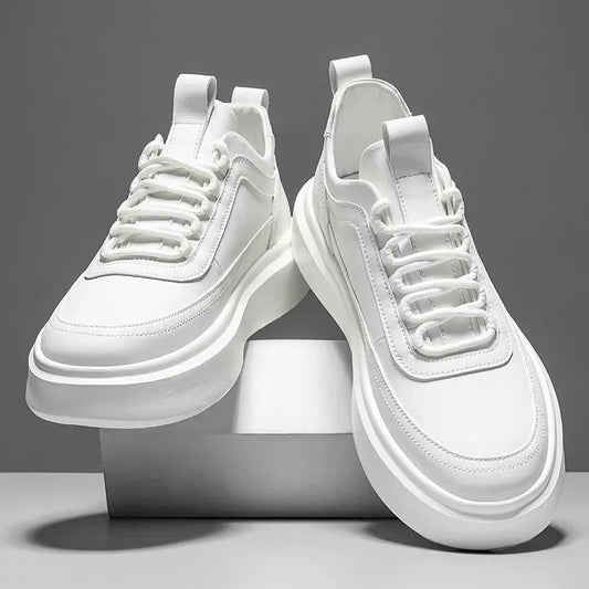 Zapatillas blancas de primavera y otoño para hombre, zapatillas deportivas ligeras para correr, zapatos informales para correr al aire libre, calzado de cesta