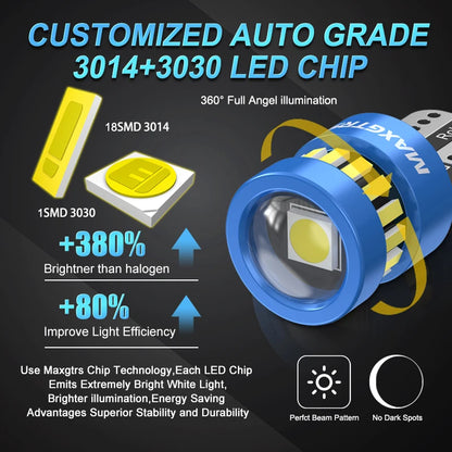 2 uds T10 W5W bombillas LED rojo Canbus 194 168 LED liquidación luz amarilla Interior del coche lectura puerta maletero lámpara de placa de matrícula 6500K