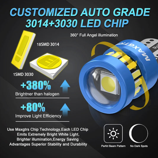 2 uds T10 W5W bombillas LED rojo Canbus 194 168 LED liquidación luz amarilla Interior del coche lectura puerta maletero lámpara de placa de matrícula 6500K