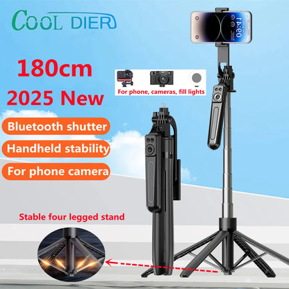 COOL DIER Nuevo trípode para cámara de teléfono inteligente, soporte para trípodes con obturador Bluetooth, soportes inalámbricos para palo de Selfie con soporte para teléfono