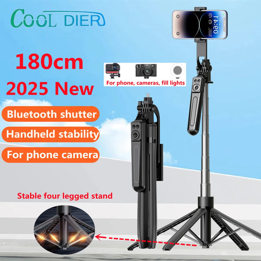 COOL DIER Nuevo trípode para cámara de teléfono inteligente, soporte para trípodes con obturador Bluetooth, soportes inalámbricos para palo de Selfie con soporte para teléfono