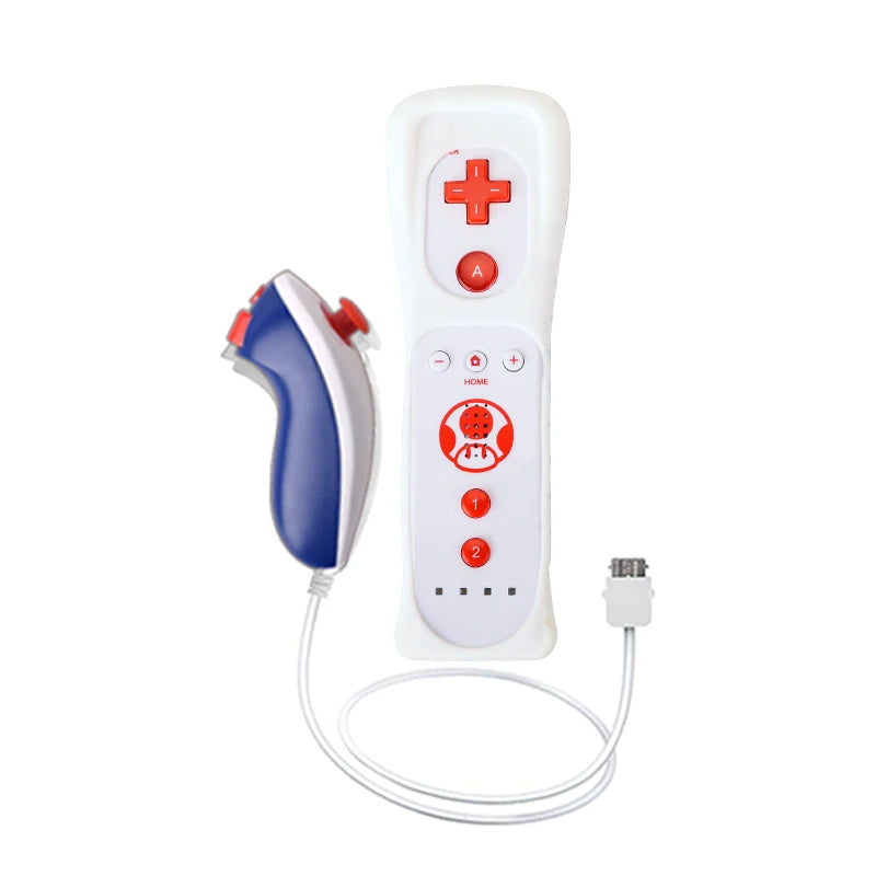 Un par de mandos a distancia con controlador Nunchuck para juegos Wii Control para consola Wii Gamepad inalámbrico con Motion Plus