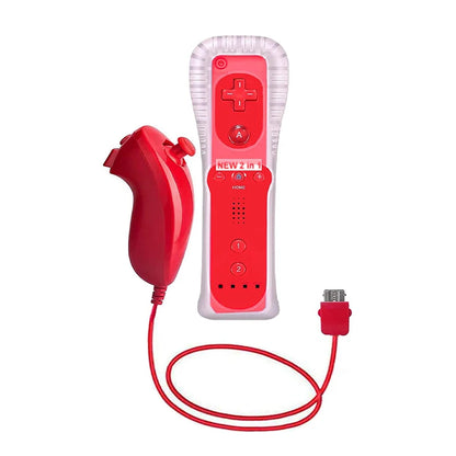 Un par de mandos a distancia con controlador Nunchuck para juegos Wii Control para consola Wii Gamepad inalámbrico con Motion Plus