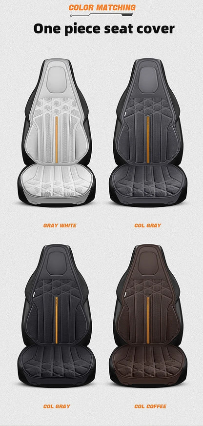 Funda transpirable para asiento de coche, cojín de soporte para asiento frontal de gamuza suave, estilo chaleco de moda, protección para asiento de coche, accesorios interiores
