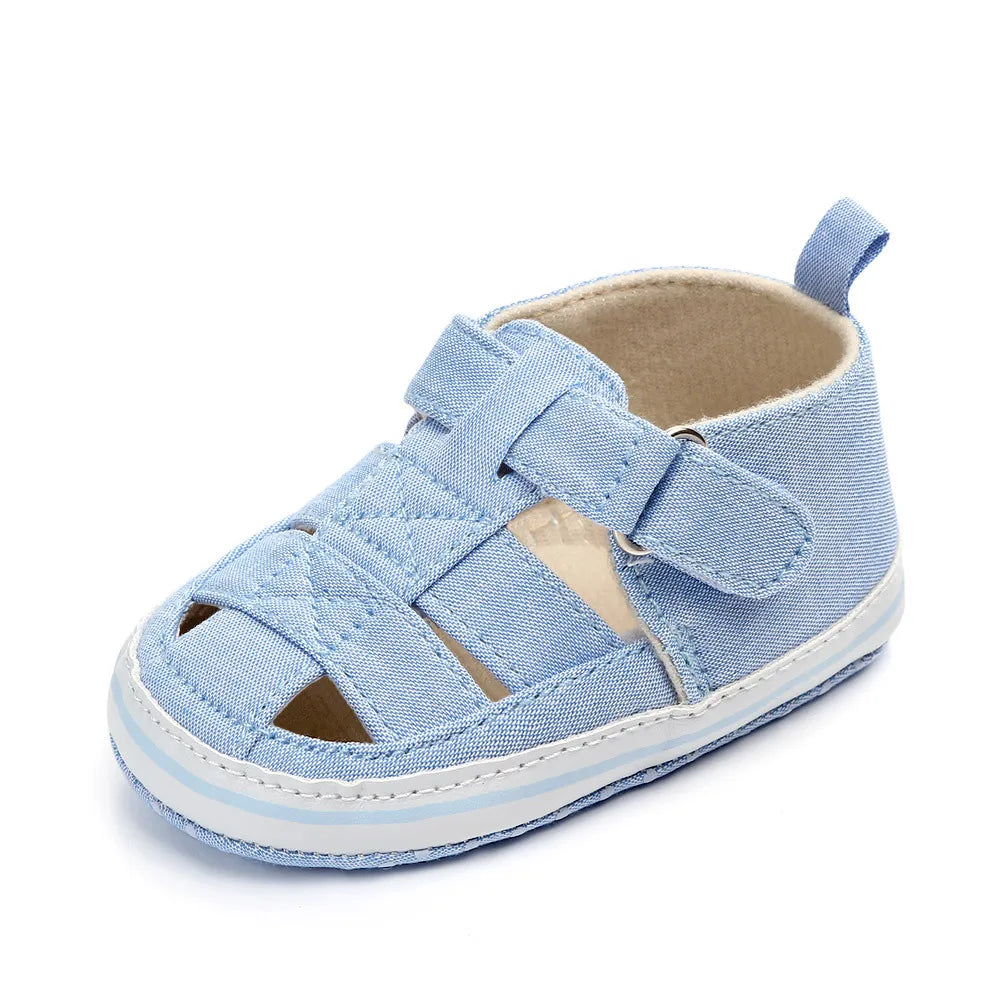 Zapatos transpirables con puntera para bebé, zapatos para caminar para bebé de verano y primavera