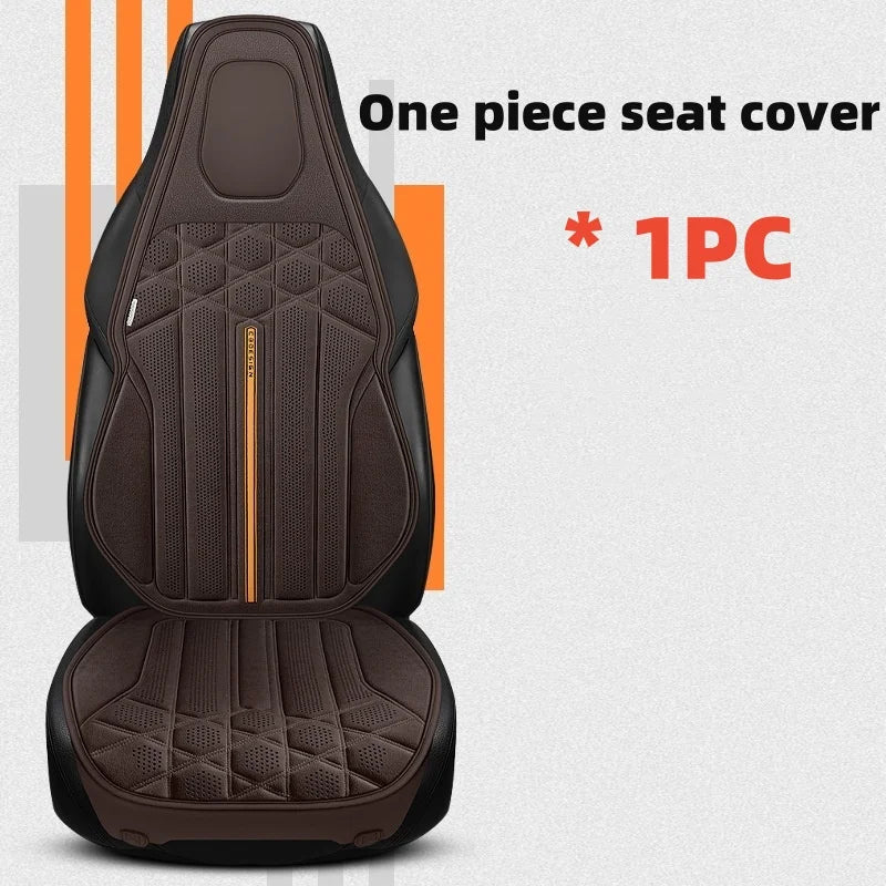 Funda transpirable para asiento de coche, cojín de soporte para asiento frontal de gamuza suave, estilo chaleco de moda, protección para asiento de coche, accesorios interiores