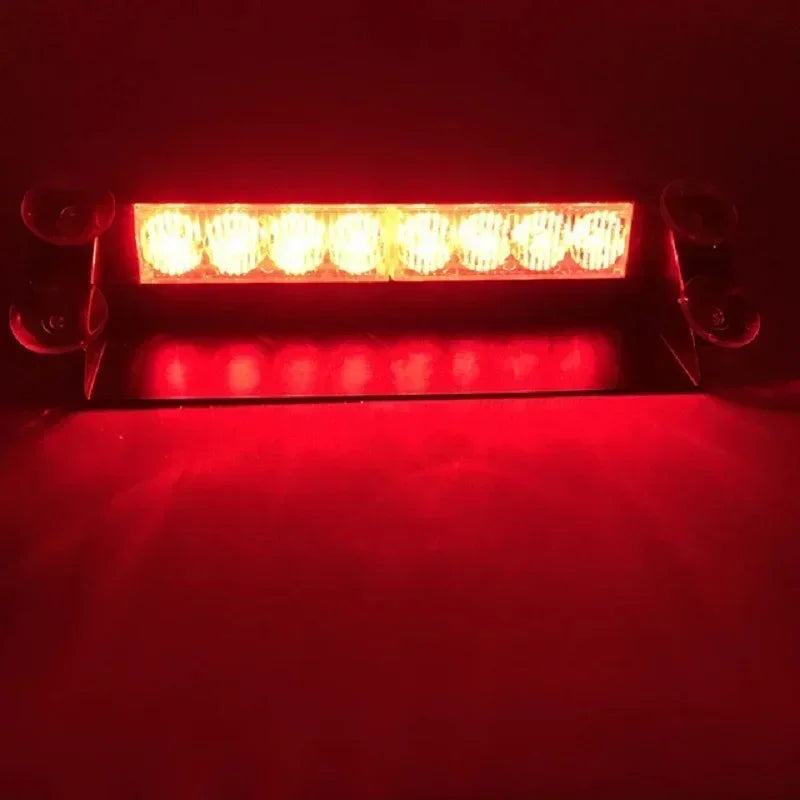 8 luces LED de policía para coche, luz estroboscópica para 12 vueltas de emergencia, lámparas de señal, luz intermitente para camión, parabrisas, luz de advertencia, instrumento