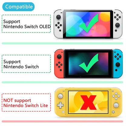 Soporte Vertical con tapa de agarre para consola de juegos Nin-tendo Switch OLED/Switch, juego de pantalla Vertical adaptable, soporte de interruptor