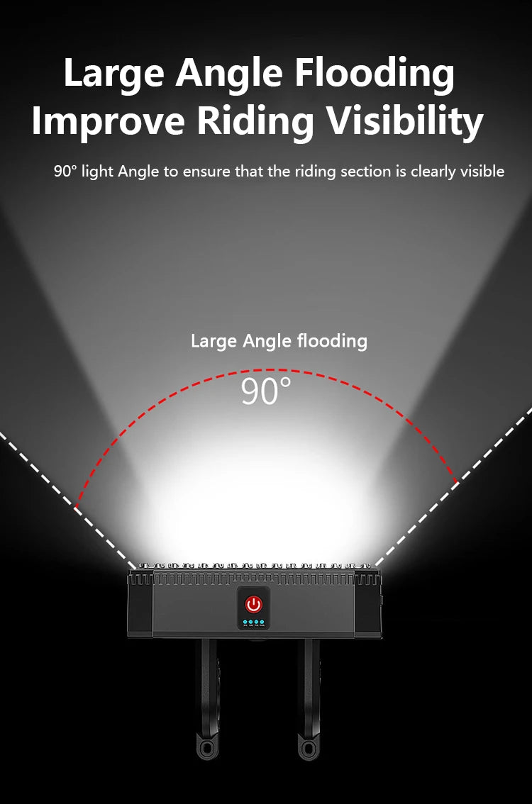 Luz delantera de bicicleta LED 5/8 recargable por USB 130dB bocina de bicicleta fácil de instalar 6 modos luz de timbre de bicicleta