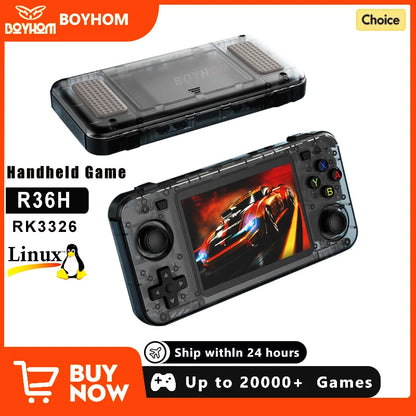 Consola de videojuegos portátil R36H, pantalla IPS de 3,5 pulgadas, más de 10000 juegos, emulador ARKOS para PS1/PSP/DC/N64/SS