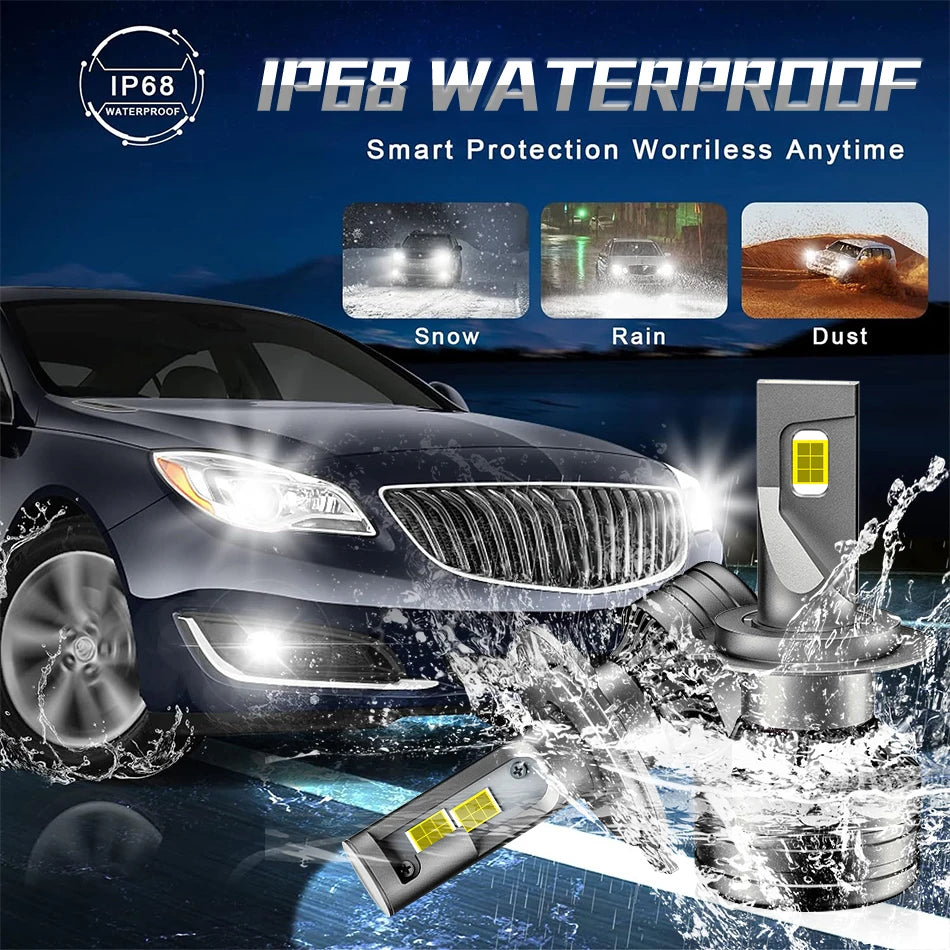 Dualvision H7 H4 bombilla LED para faros de coche Canbus H8 H9 H11 H1 9005 HB3 9006 HB4 9012 HIR2 lámpara antiniebla automática 6000K 7535 luces de Chip CSP