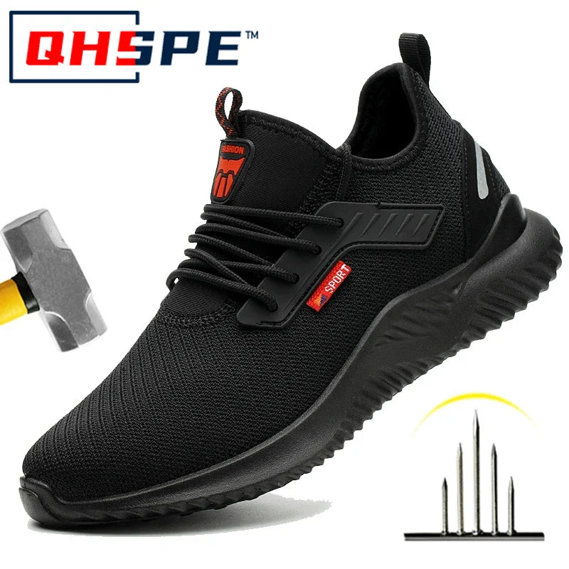 Zapatillas de trabajo con punta de acero para hombre, zapatos de seguridad, botas de trabajo a prueba de perforaciones, calzado Indestructible de moda