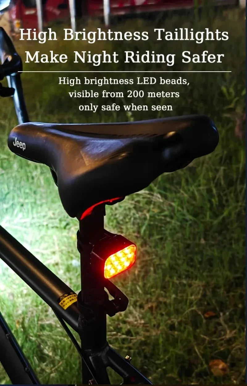 BUCKLOS luz trasera de bicicleta luz delantera 1100mAh LED COB lámpara de bicicleta impermeable USB recargable Mtb luces traseras de bicicleta de carretera piezas de bicicleta