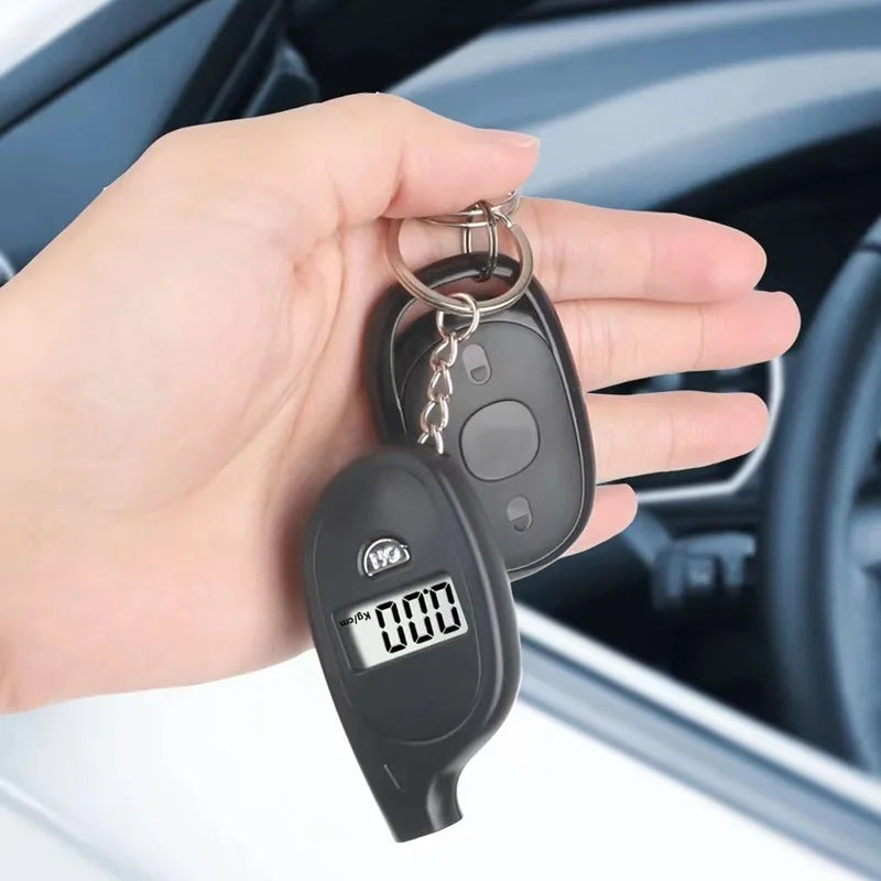Manómetro digital de neumáticos con pantalla LCD: probador de presión de aire para automóviles y motocicletas y herramienta de alarma de seguridad