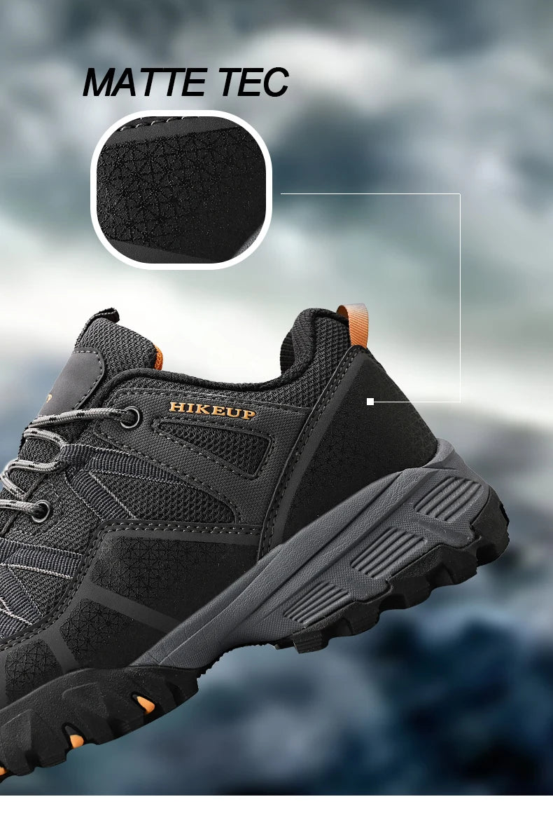 HIKEUP, zapatillas antideslizantes con amortiguación transpirable, zapatos de senderismo para hombre, zapatillas deportivas para correr y senderismo, zapatos deportivos de montaña al aire libre para hombre
