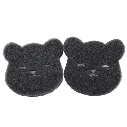 2 /4 juegos de removedor de pelo para mascotas doméstico, esponja adhesiva de oso lavada a máquina, reutilizable, adecuada para lavadora, secadora, negro