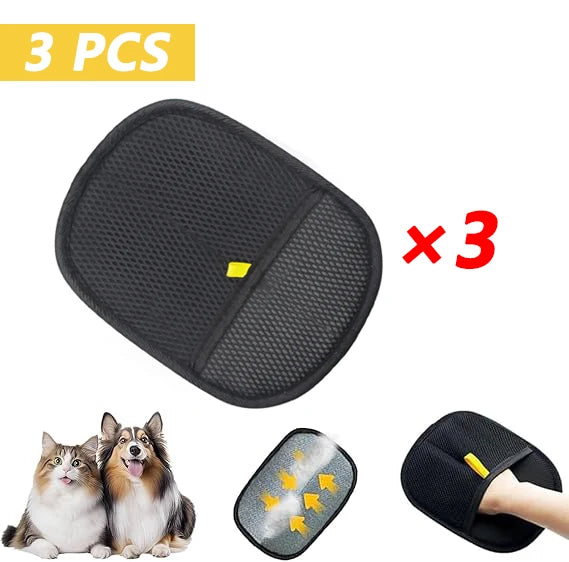 Herramienta de depilación para mascotas, guantes de eliminación estática reutilizables, guantes de aseo de doble cara para mascotas, elimina el pelo de la piel de las mascotas para alfombras