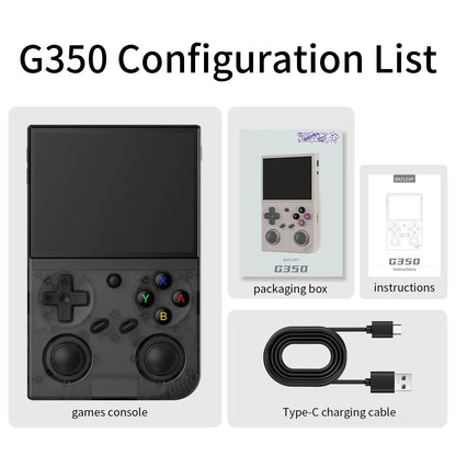 BATLEXP AMPOWN G350 reproductores de juegos portátiles 3,5 pulgadas IPS consola portátil Retro Consolas de videojuegos 3200mAh Linux Mini WIFI C2C