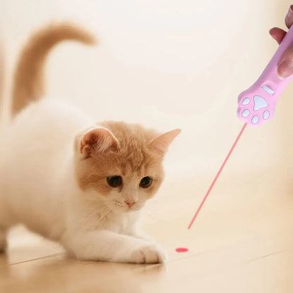 Palo de burla láser para gatos, 5 modos + puntero de luz LED de punto rojo, juguetes de proyección interactivos para interiores, accesorios para perros y gatitos