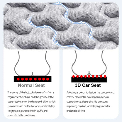 Funda Universal 3D para asiento de coche, alfombrilla protectora, cojín suave, diseño convexo Y, conjunto completo para la mayoría de los coches, accesorios interiores, almohadilla para asiento