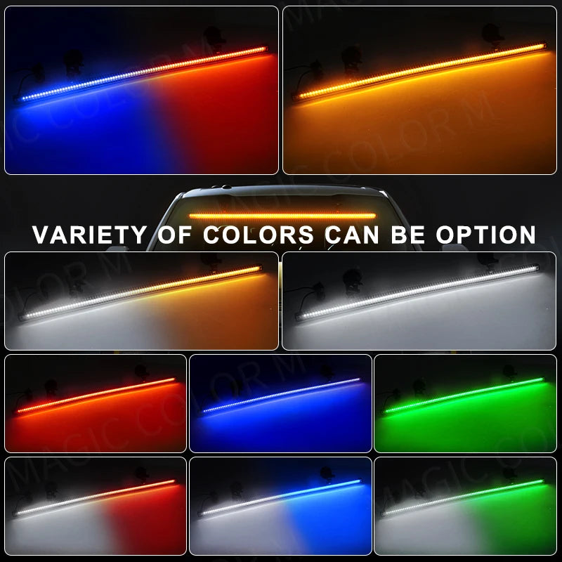 96 LED 3030 cuentas parabrisas delantero lámpara intermitente de emergencia barra de lámpara estroboscópica de coche señal de tráfico luz de advertencia de techo de coche 12V