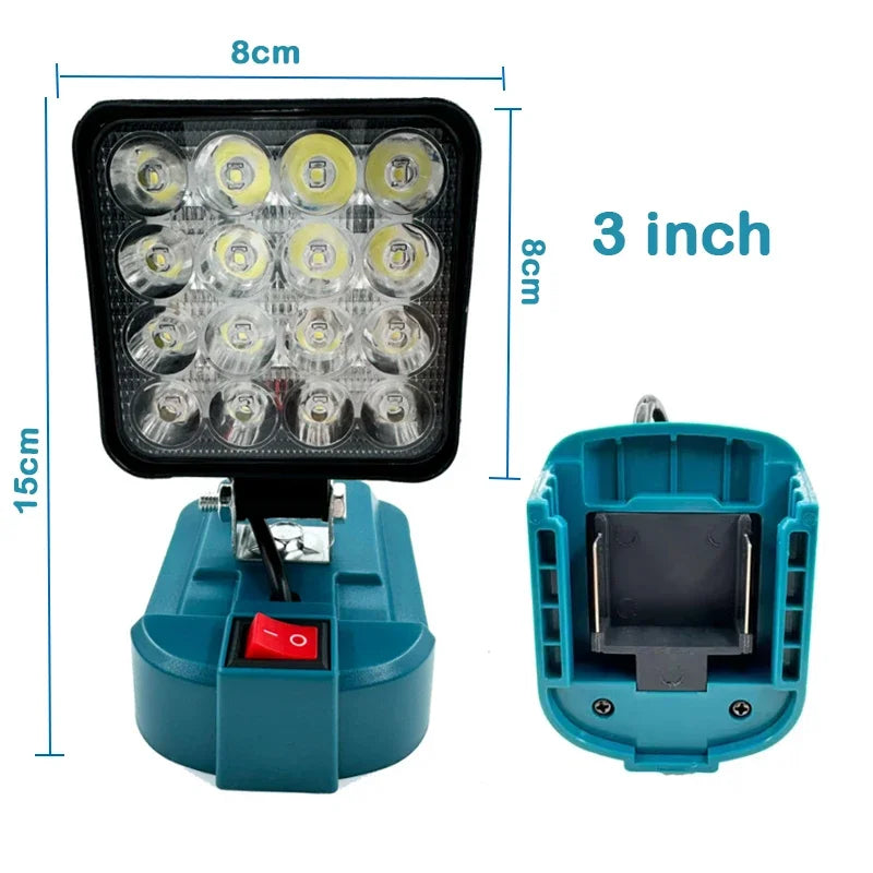 Para Makita 14,4 V-18V linterna con batería de iones de litio linterna para exteriores luz LED de trabajo inalámbrica de 3 pulgadas lámpara de Camping iluminación de emergencia
