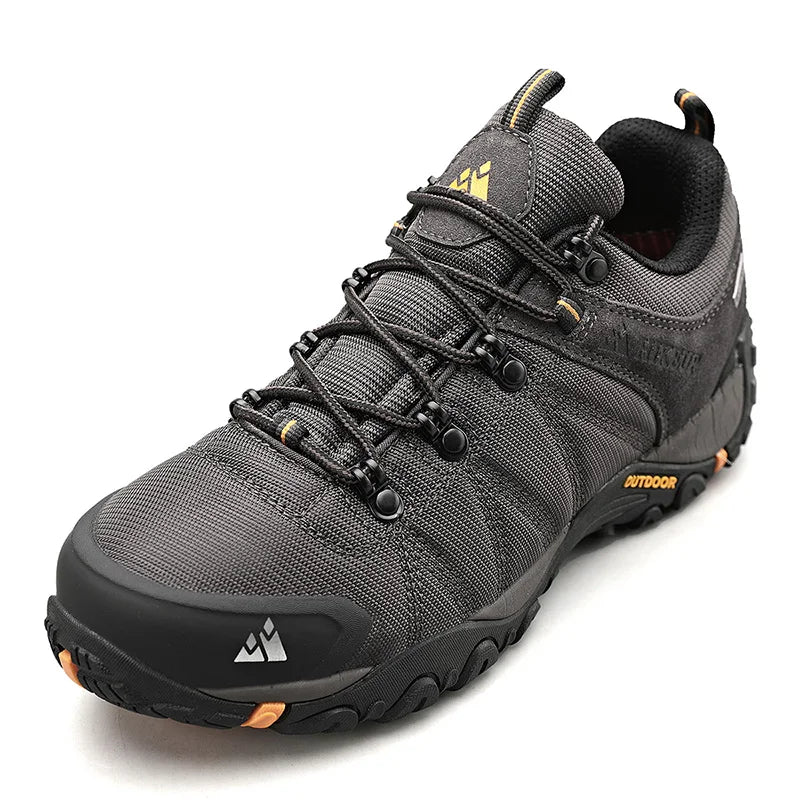 HIKEUP-zapatos de senderismo antideslizantes para hombre, calzado transpirable para exteriores, resistente a salpicaduras, para escalada, turismo, montaña