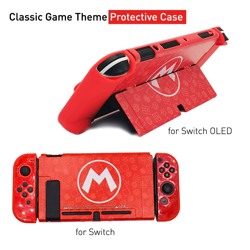 Para NS Switch Shell estuche rígido estilo "M" y "L" carcasa protectora cubierta fina piel NS Switch OLED accesorios de juego