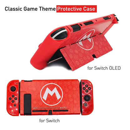 Para NS Switch Shell estuche rígido estilo "M" y "L" carcasa protectora cubierta fina piel NS Switch OLED accesorios de juego