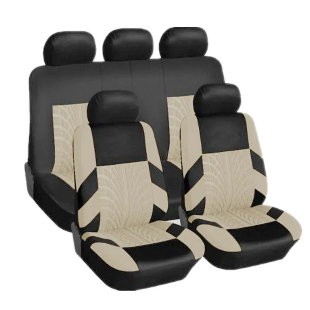 Juego de fundas de asiento de coche bordadas, protección Universal para asiento de coche Dacia Duster Sandero Renault Clio Fiat Panda Lancia Ypsilon