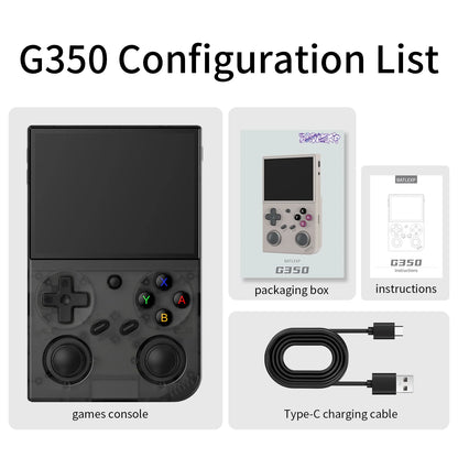 BATLEXP AMPOWN G350 reproductores de juegos portátiles 3,5 pulgadas IPS consola portátil Retro Consolas de videojuegos 3200mAh Linux Mini WIFI C2C