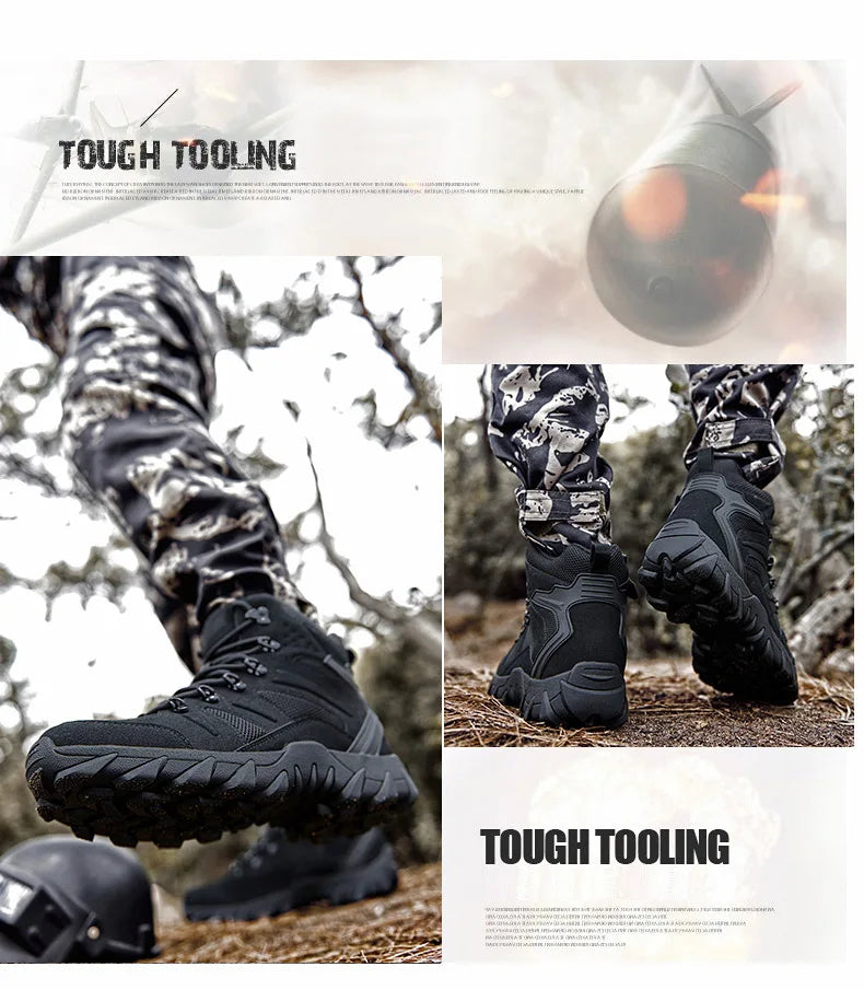Botas de entrenamiento de combate tácticas mejoradas para hombre, zapatos de senderismo de respuesta rápida antidesgaste para acampar al aire libre, zapatillas de pesca y caza para hombre