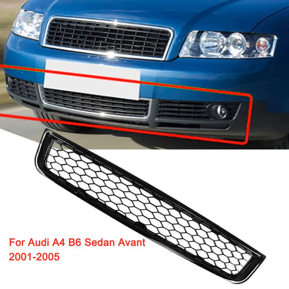 8E 0807647   Luces antiniebla del parachoques delantero del coche, cubierta de rejilla inferior, red de malla de panal ABS negra para Audi A4 B6 Sedan 2002 2003 2004 2005