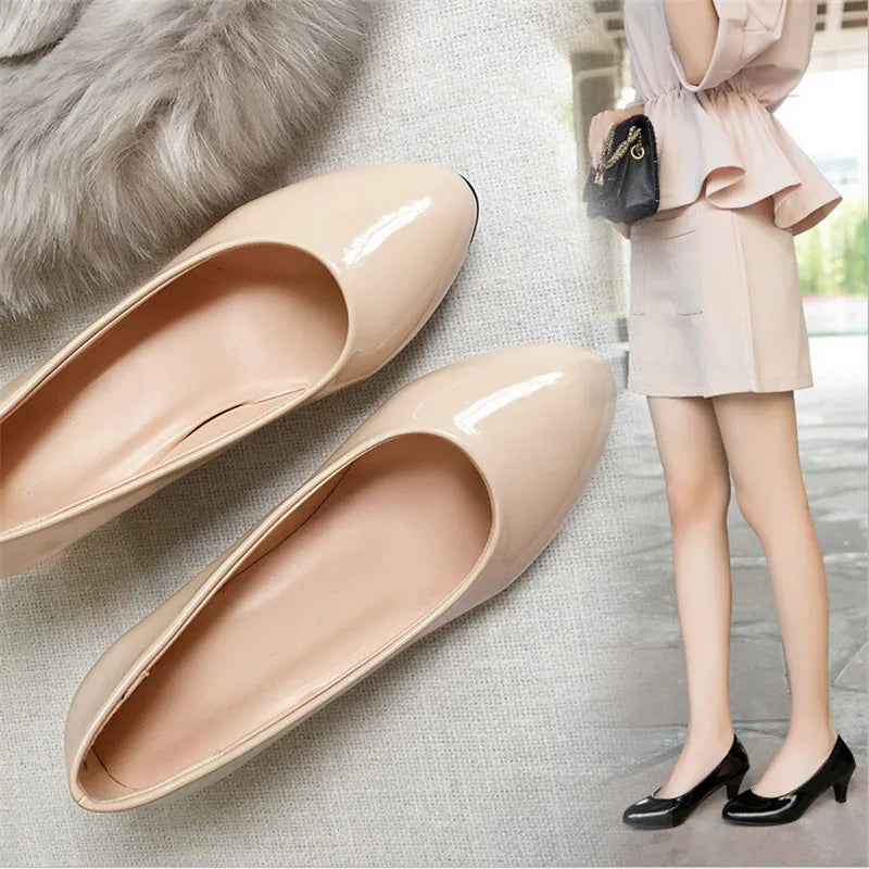 Zapatos de tacón medio para mujer, tacones altos sexis desnudos, zapatos de boda para mujer, trabajo de oficina, zapatos de tacón blancos, zapatos de fiesta