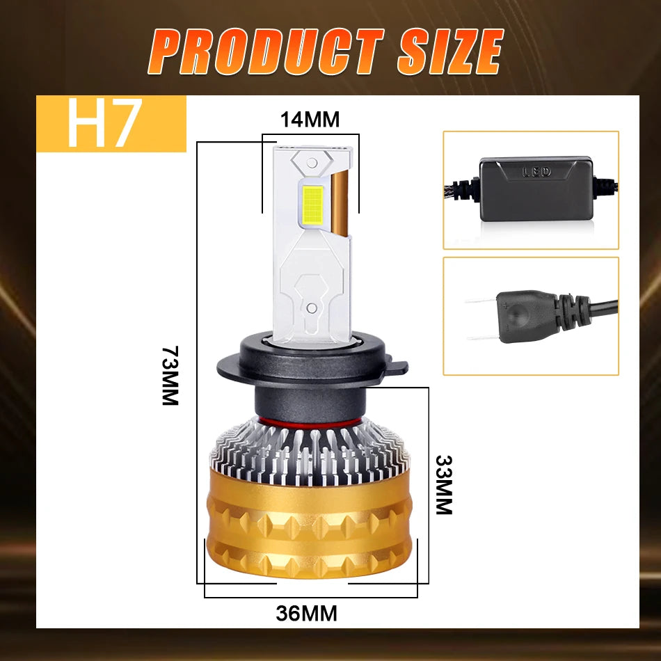 2700W H1 faro LED 3500000LM Led Canbus lámparas de coche H4 H7 H11 H8 9005 9006 HB3 HB4 9012 HIR2 luces antiniebla luz de coche 2 tubos de cobre