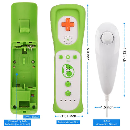 Controlador para mando a distancia Wii, Control de movimiento más incorporado para consola Wii/Wii U, inalámbrico, 1 Uds./2 uds.