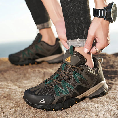 HIKEUP, zapatillas antideslizantes con amortiguación transpirable, zapatos de senderismo para hombre, zapatillas deportivas para correr y senderismo, zapatos deportivos de montaña al aire libre para hombre
