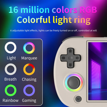 ANBERNIC-consola de juegos portátil RG40XX H, pantalla IPS de 4,0 pulgadas, 640x480, sistema de 3200mAh y 64 bits con luz RGB integrada en 5K + juegos RG40XXH