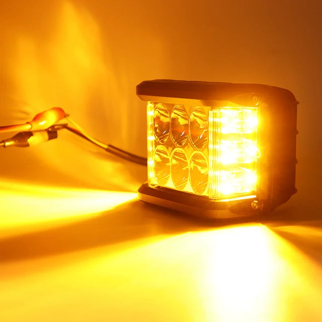 NLpearl-luz LED de trabajo de 4 ", doble cara, lámpara estroboscópica blanca y ámbar, luz intermitente todoterreno para coche, camión, camioneta, barco, Suv