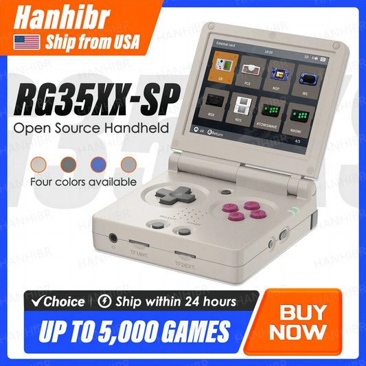 ANBERNIC-consola de juegos con tapa RG35XXSP, pantalla IPS de 3,5 pulgadas, Mini salida HDMI, WiFi, Bluetooth 4,2, E-book, consola de vídeo Linux, reproductor, regalos