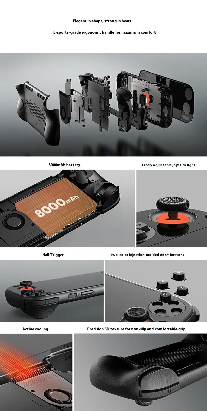 Consola de juegos AYN Odin 3, 6 pulgadas, 1080P, 120Hz, pantalla AMOLED, consola de juegos de 8000mAh, Joystick de efecto Hall/disparador, consolas de juegos portátiles