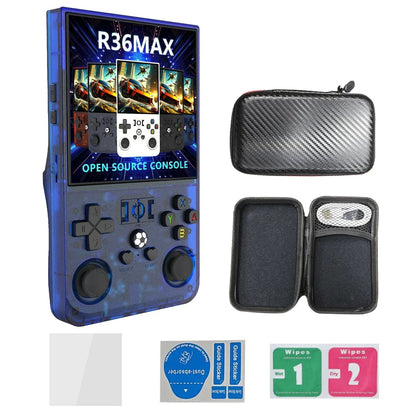 Consola R36 Max, reproductores de juegos portátiles, pantalla IPS de 4 pulgadas, consola de código abierto, reproductor de vídeo de bolsillo Retro, 64G/128G, más de hasta 22000 juegos