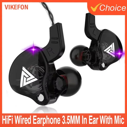 Nuevos auriculares deportivos con micrófono, auriculares con cable de 3,5mm QKZ AK6, auriculares internos para iPhone, auriculares estéreo con micrófono en la oreja para carreras