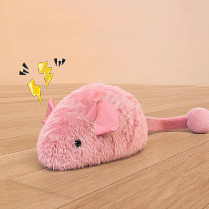 Ratón de peluche interactivo para gatos, juguetes de simulación de ratones, gatitos, juguetes de peluche de autojuego, juguete para masticar para gatos de interior